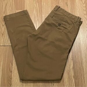 J.Crew Flex Men’s 34x34 (36x32) Slim Fit Chino Pants Brown Flat Front Preppy